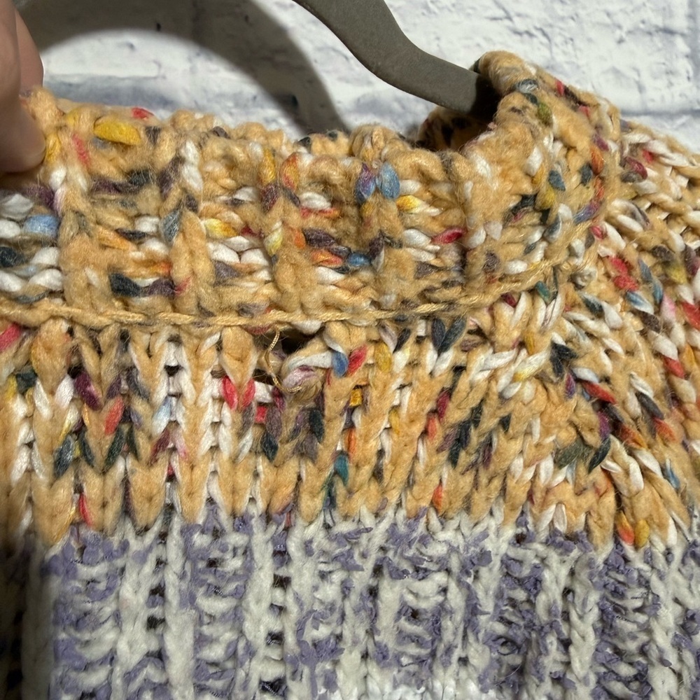 By Anthropologie Chunky Knit Sweater with Multicolor Accents, Size Small - Picture 6 of 15